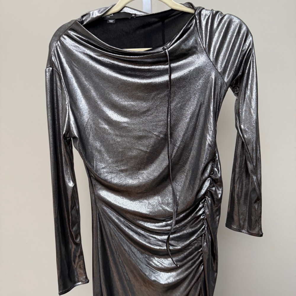 BIMBA Y LOLA 
LONG METALLIC SILVER DRESS SIZE XS - Picture 5 of 6